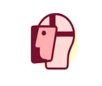 Face shield lab symbol